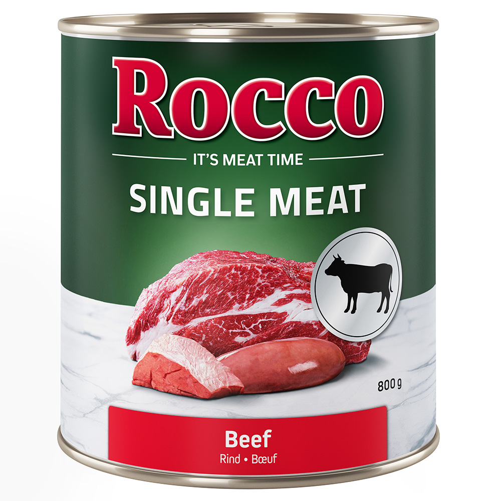 Korzystny pakiet Rocco Single Meat, 24 x 800 g - Wołowina