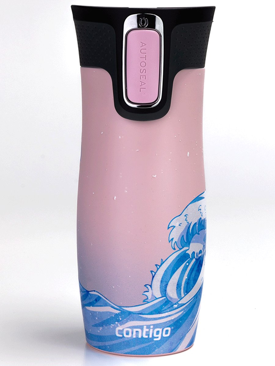 Kubek termiczny Contigo West Loop 2.0 470ml - różowy mat - Summer Waves