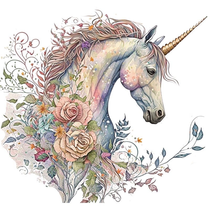 Naprasowanka Jednorożec kwiaty art sztuka 7