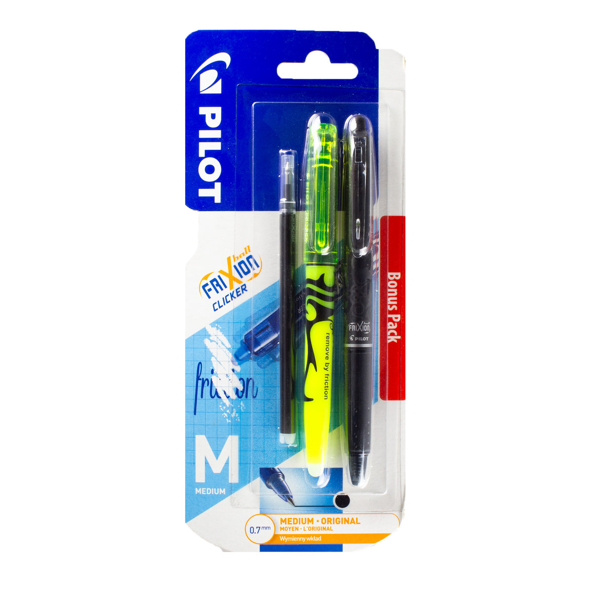 Zestaw PILOT FRIXION Clicker 0,7 + zakreślacz+ wkład