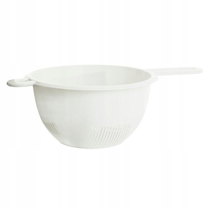 Cedzak Durszlak Z Rączką Biały Plastteam