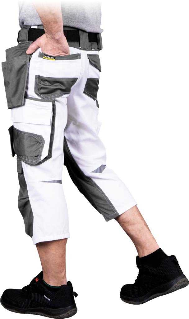 Spodnie ochronne do pasa - krótkie biało-szary roz.XXL