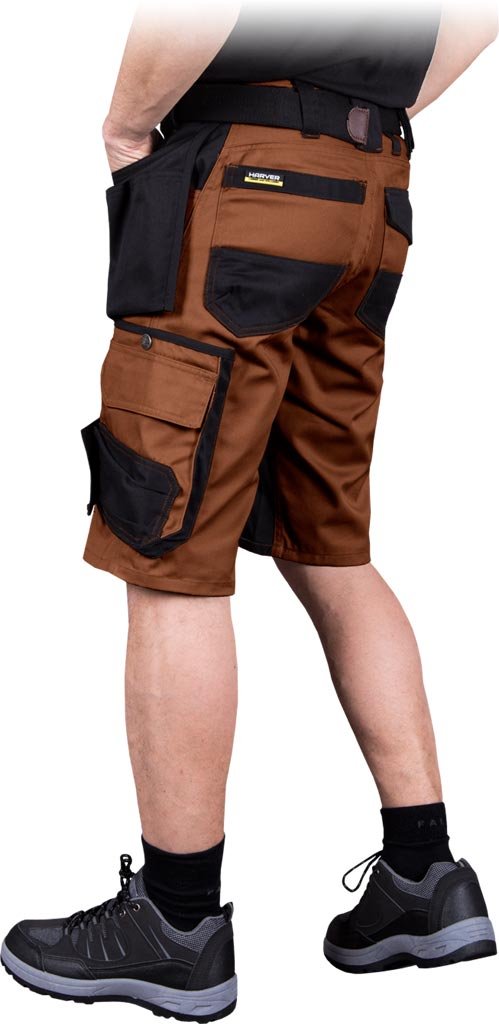 Spodnie ochronne do pasa - krótkie brązowo-czarny roz.3XL