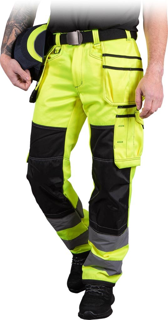 Spodnie ochronne do pasa czarno-żółty roz.58