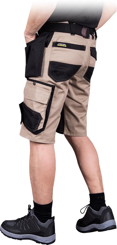 Spodnie ochronne do pasa - krótkie beżowo-czarny roz.XL