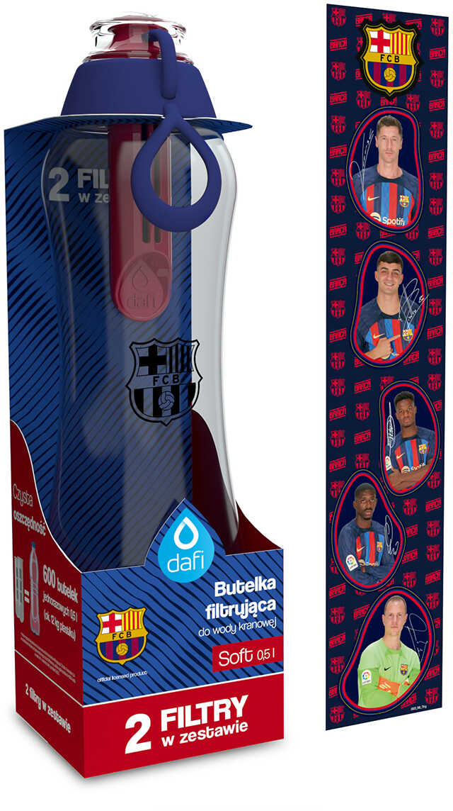 Dafi Butelka filtrująca SOFT FC Barcelona 0,5 l Barca 2 filtry węglowe