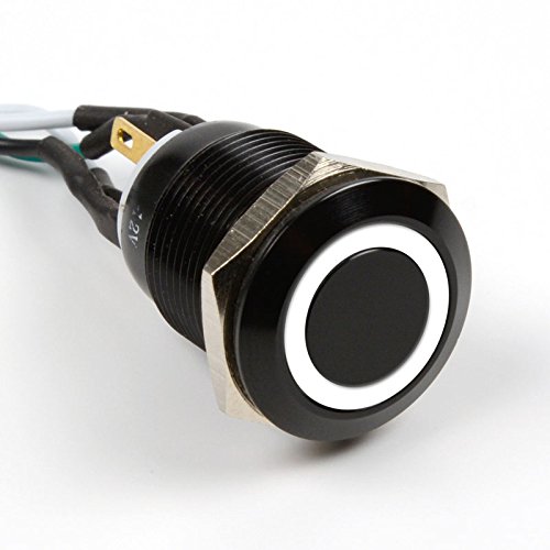 Impactics Przycisk power do komputera 19mm IP65 biały LED LAN_22_IP65_ALB_WH_1 LAN_22_IP65_ALB_WH_1