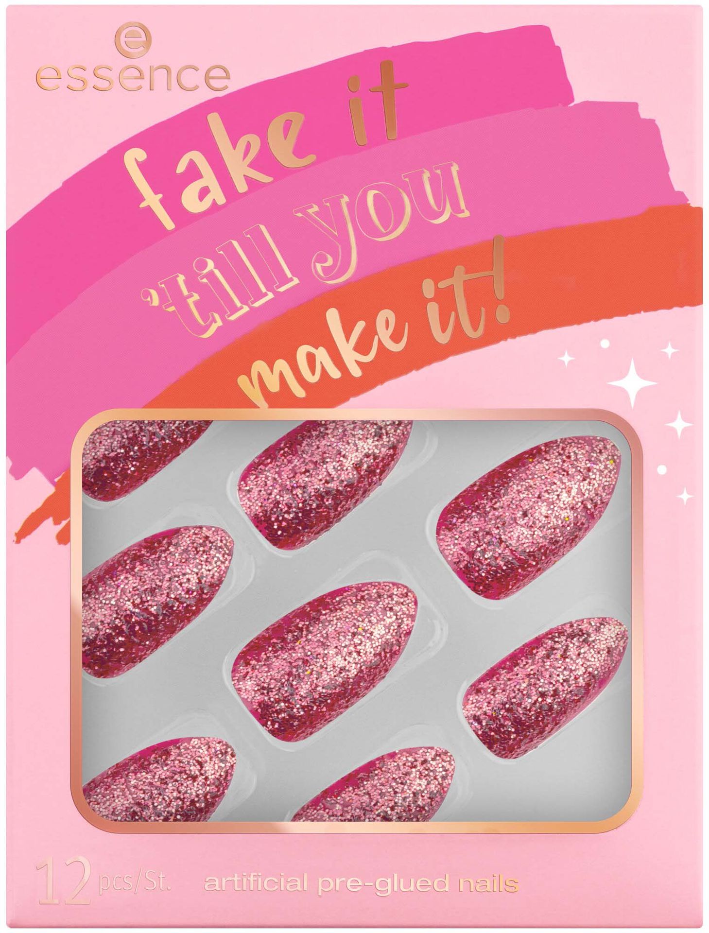 essence essence Fake It 'Till You Make It! Artificial Pre-Glued Nails 02 02 Glitter Is The New Black