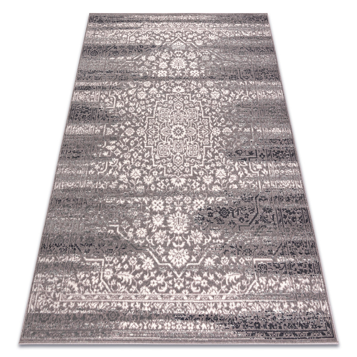 Dywan wełniany ANGEL 7888 / 52023 Rozeta vintage szary / beż, 240x340 cm