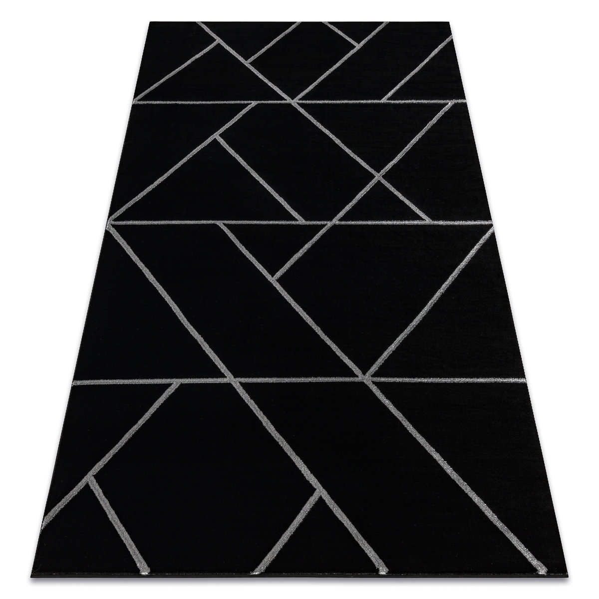 Dywan EMERALD ekskluzywny 7543 glamour, stylowy geometryczny czarny / srebrny , 160x220 cm
