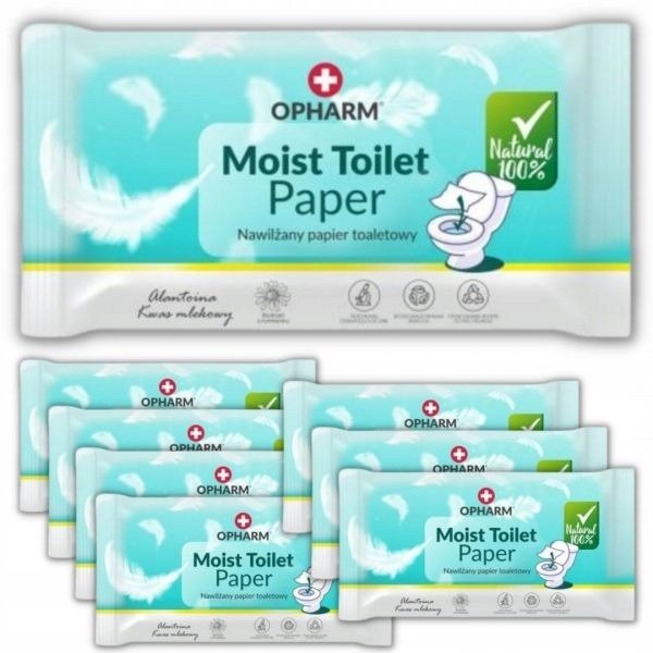 Papier toaletowy nawilżany Opharm Toilet Wipes (48 sztuk) x 8 opakowań