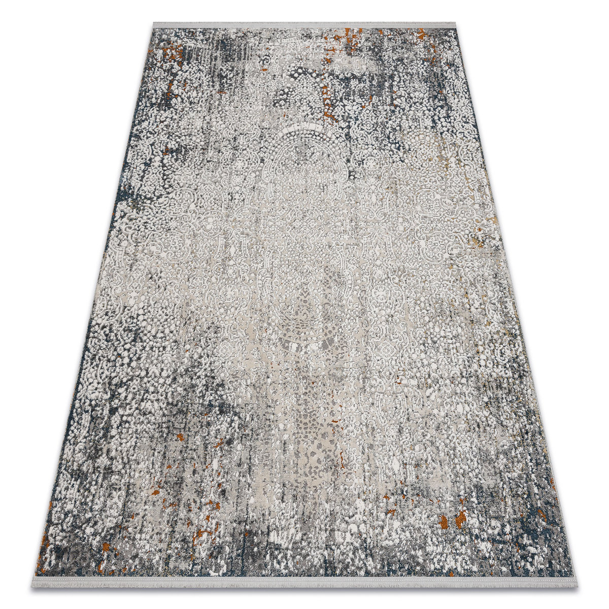 Dywan TULS nowoczesny, strukturalny, frędzle 51327 Vintage, przecierany, ornament kość słoniowa / krem, 120x170 cm