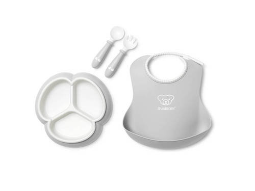 BABYBJORN - Zestaw do karmienia Mealtime - Grey one size
