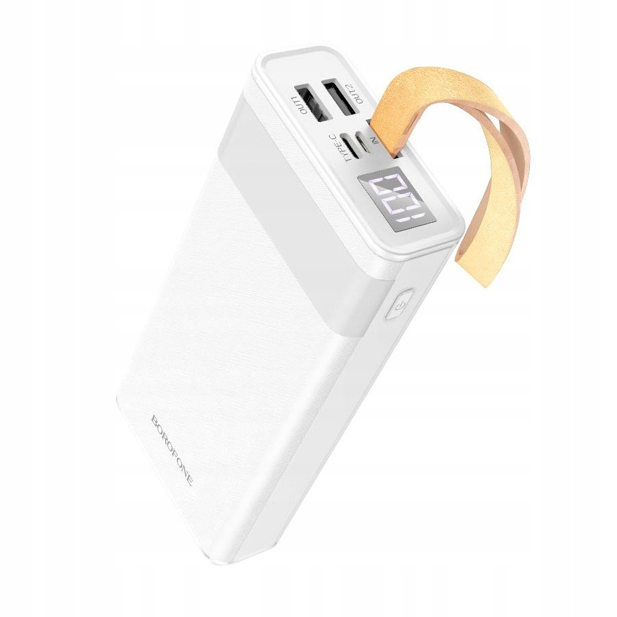 Powerbank Power bank 20000mAh Biały 2x USB LAMPKA