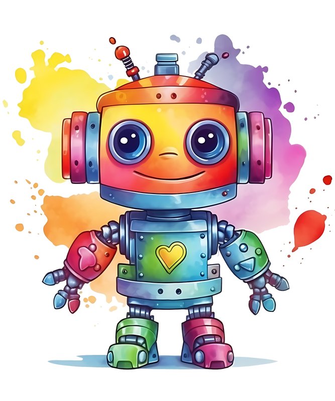 Naprasowanka Robot robotyzacja tęcza 1