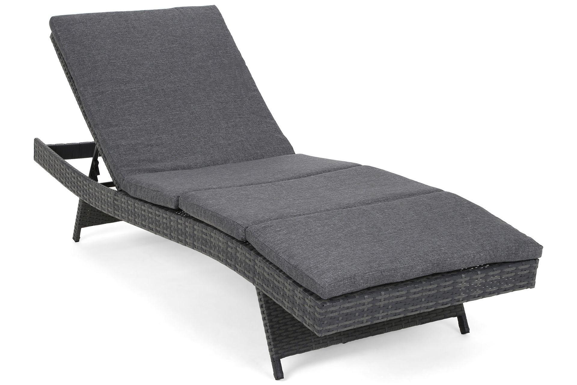 Leżak ogrodowy technorattanowy Bora Bora Grey / Grey Melange z poduszką
