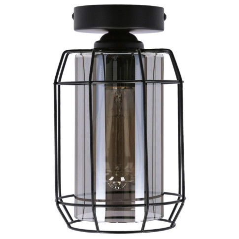 Czarna lampa sufitowa z kloszem ze szkła dymionego - 3X Z048 H5-Z81