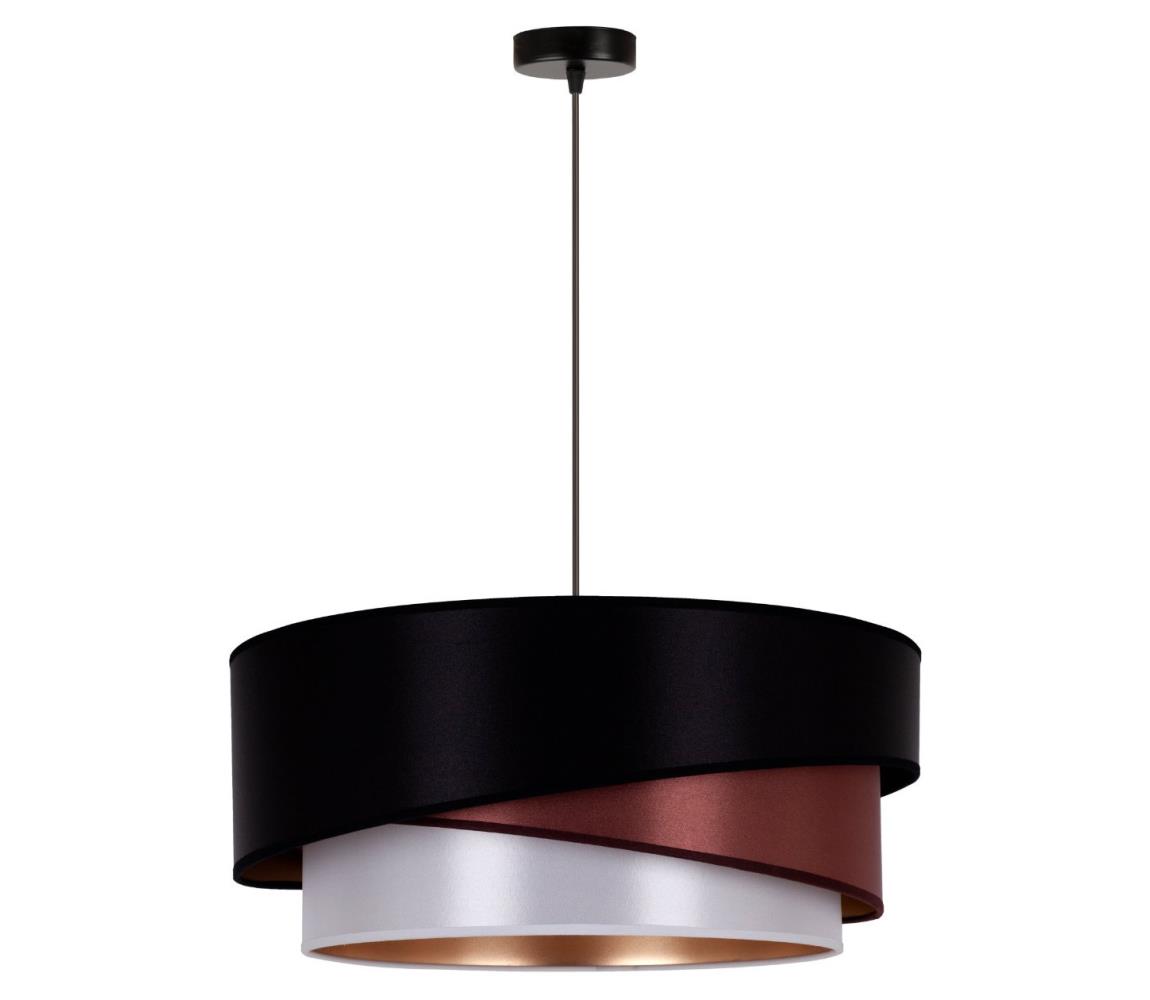 Żyrandol na lince KOBO 1xE27/15W/230V czarny/burgund/srebrny