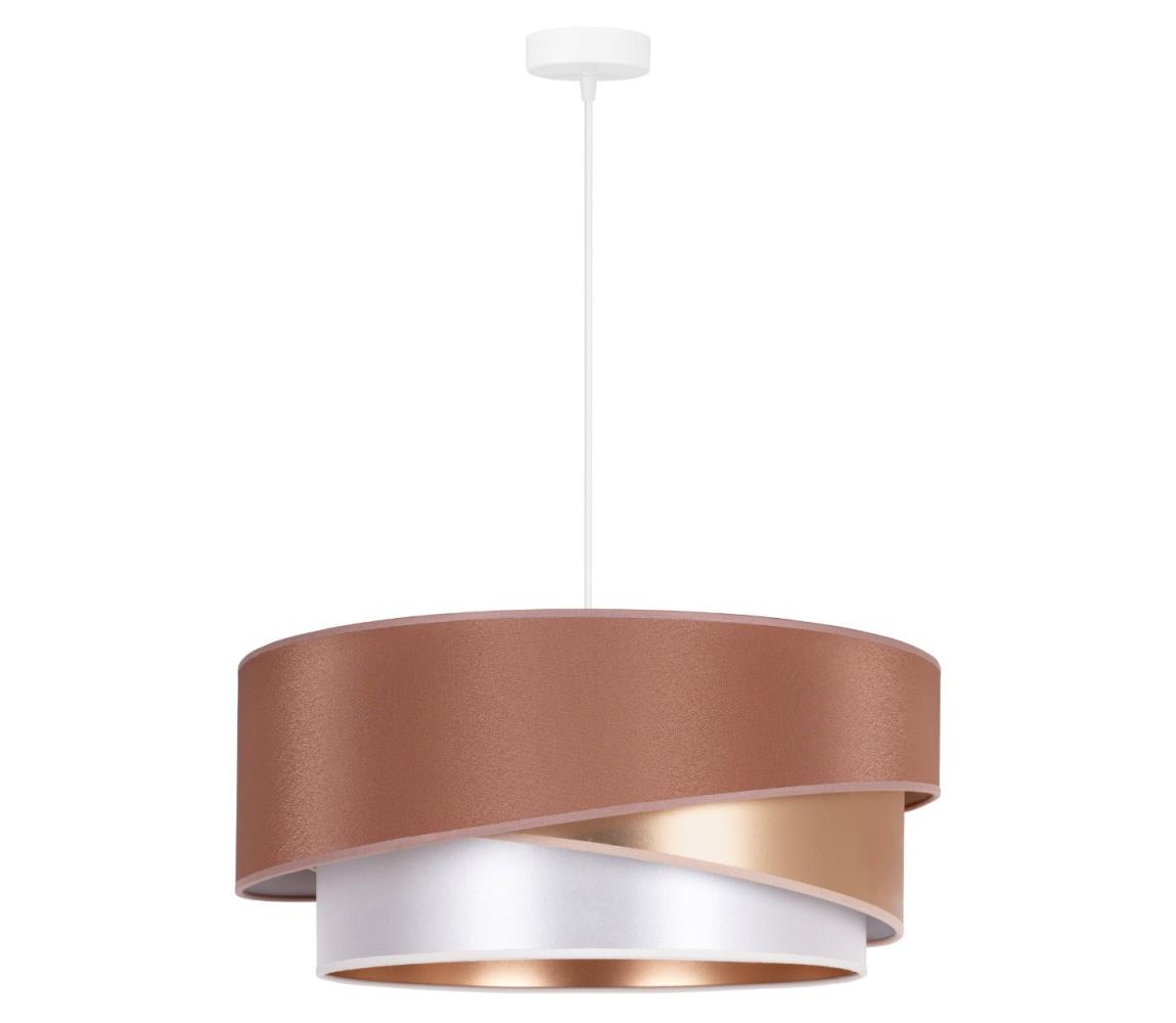 Żyrandol na lince KOBO 1xE27/15W/230V miedź/różowe złoto/biały