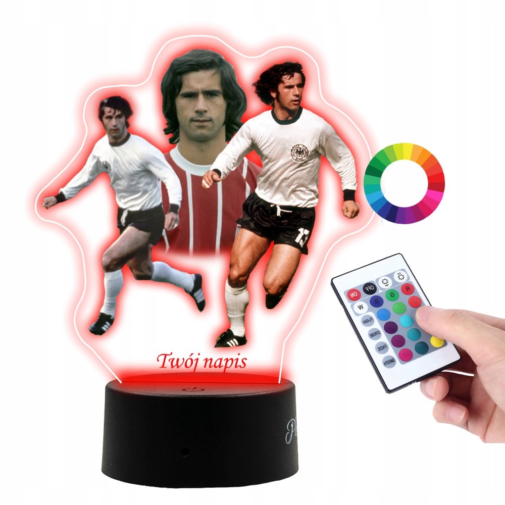 Lampka Na Biurko UV Piłkarz Gerd Muller PLEXIDO