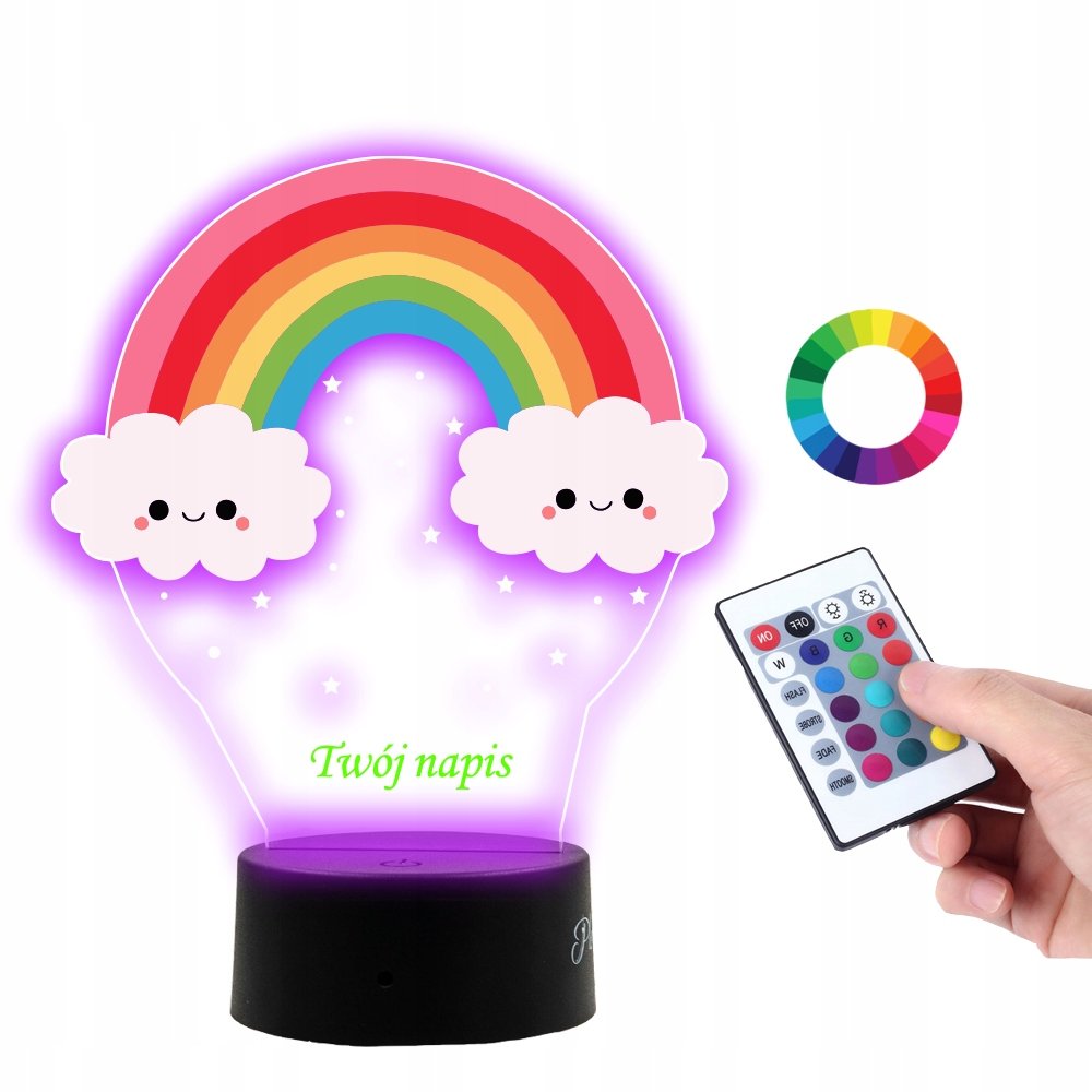 Lampka Na Biurko UV Tęcza Chmurki Prezent PLEXIDO