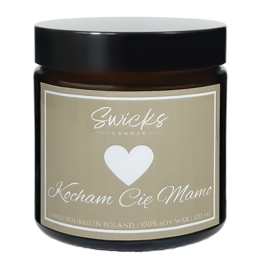 Świeca sojowa zapachowa z napisem Kocham Cię Mamo 120 ml
