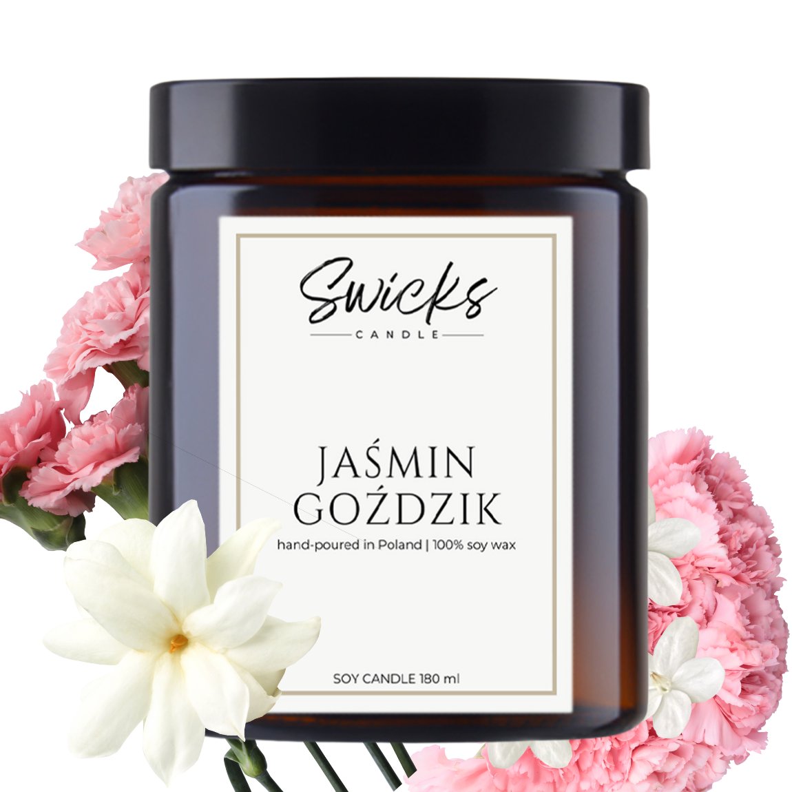 Świeca sojowa zapachowa JAŚMIN GOŹDZIK 180 ml
