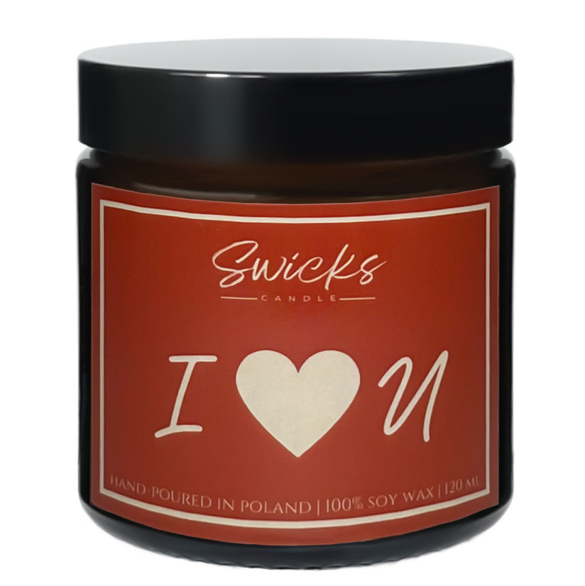 Świeca sojowa zapachowa z napisem I love U 120 ml