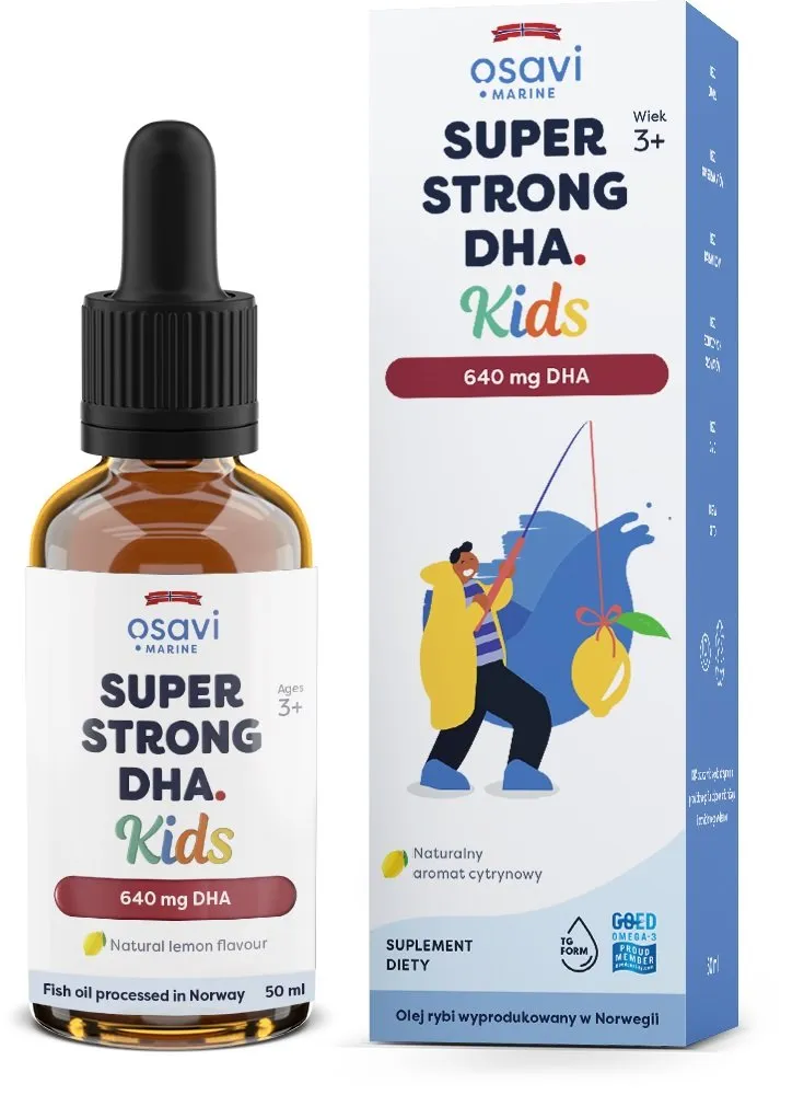 Фото - Вітаміни й мінерали Strong OSAVI Super  DHA Kids, 640 mg - smak cytrynowy  (50 ml)