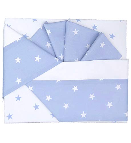 ANDY & HELEN Zestaw 3 szt. 2/113F1 Maxi Łóżeczko dziecięce. Poniżej + Powyżej + Poszewka Fantazyjne Gwiazdy, Niebo, 230 Gramów