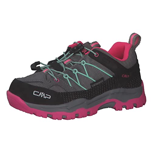 CMP Kids Rigel Low Trekking Shoe WP, Niskie buty wspinaczkowe Unisex - Dzieci, Cement Pink Fluo, 28 EU