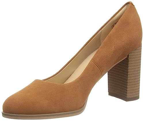 Clarks Freva85 Court Pump czółenka damskie, Caramel Suede, 39.5 EU