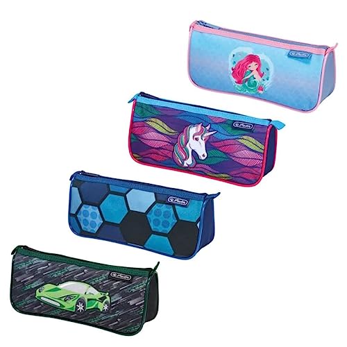 Herlitz® Piórnik szkolny jednokomorowy SPORT | Zamek błyskawiczny | Saszetka Etui Organizer Kosmetyczka Tuba na Długopisy Pióra Kredki Akcesoria | Dzieci Młodzież | Mix motywów