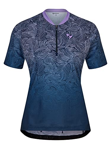 Ziener Damska koszulka rowerowa Nagoya - rower górski | rower wyścigowy - oddychająca, szybkoschnąca, elastyczna, z krótkim rękawem, hale navy, 36