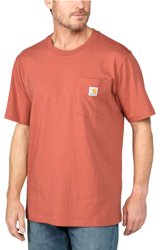 Koszulka męska T-shirt Carhartt Heavyweight Pocket K87 Q53 Terracotta