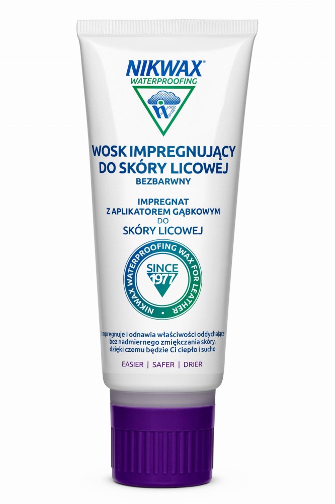 Wosk impregnujący do skóry licowej Nikwax 100 ml gąbka bezbarwny (w kremie)