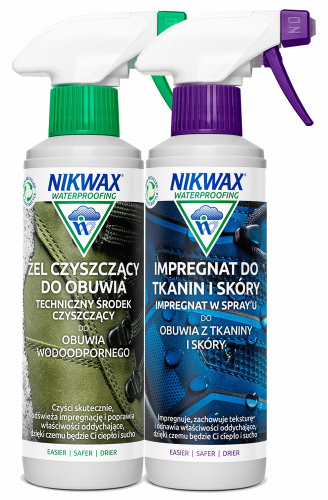 Zestaw do czyszczenia i impregnacji obuwia z tkanin i skóry Nikwax 2 x 300 ml