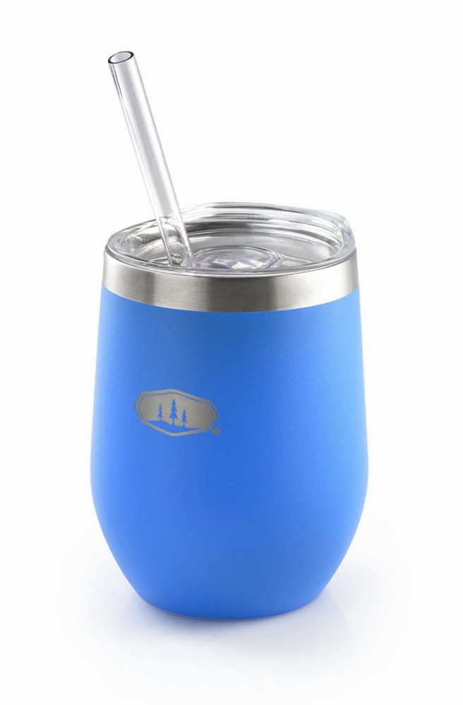 Kubek termiczny na koktajl ze słomką GSI Outdoors Glacier Stainless Tumbler 355 ml Blue Aster