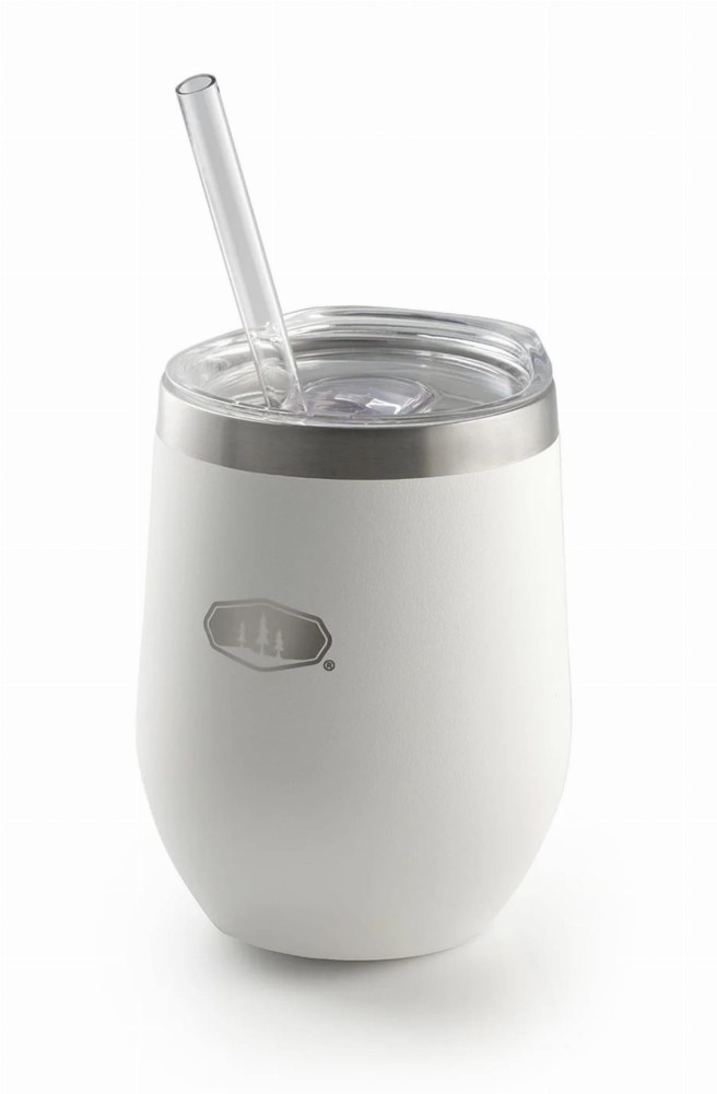 Kubek termiczny na koktajl ze słomką GSI Outdoors Glacier Stainless Tumbler 355 ml biały