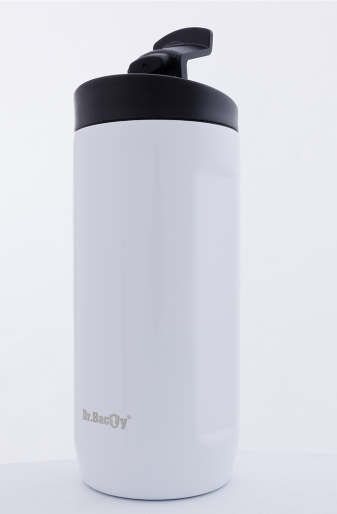 Kubek termiczny na kawę 2 w 1 Dr.Bacty Notus 360 ml biały