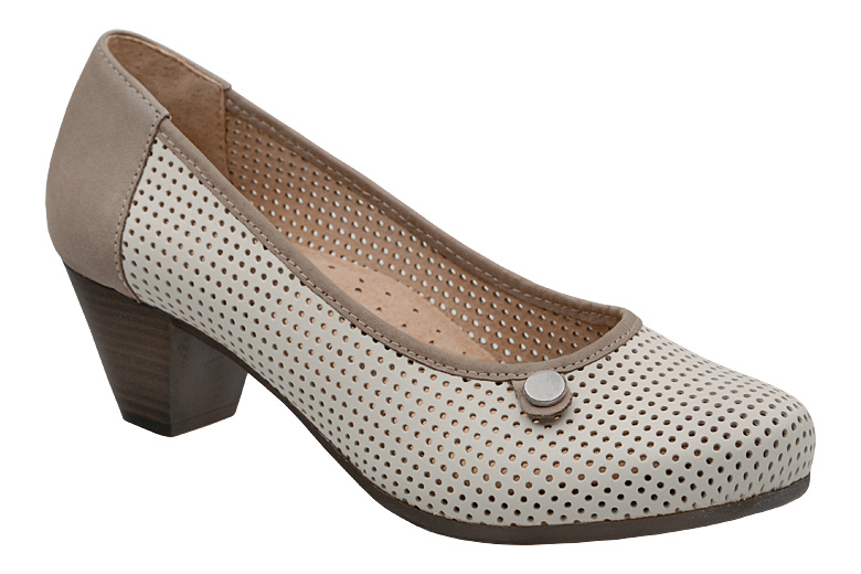 Czółenka AXEL Comfort 1593 Krem-102 +Beż-Wosk buty na haluksy na obcasie Kosela Medic 9593