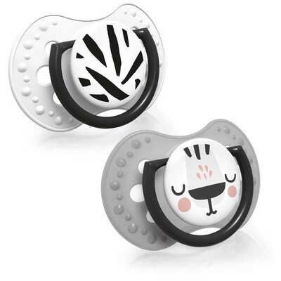 Canpol babies LOVI dynamiczny silikonowy smoczek uspokajający Salt&Pepper 6-18 m 22/879 x 2 szt