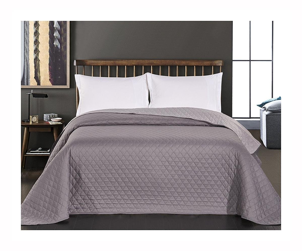 DecoKing Axel dwustronna narzuta na łóżko, kolory: stalowy, antracytowy, szary, srebrny, łatwa w utrzymaniu w czystości, 240x260 cm 77108