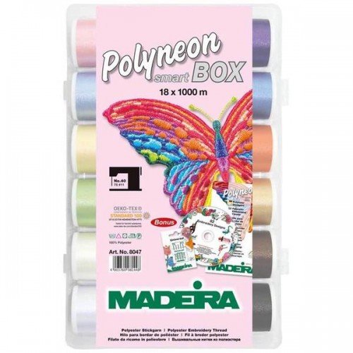 Madeira Nici hafciarskie Madeira Polyneon 40 18 szpulek x 1000 metrów Madeira 8047
