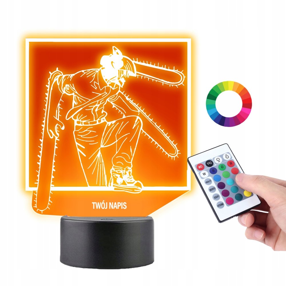 Lampka na Biurko Statuetka 3D Chainsaw Man Anime