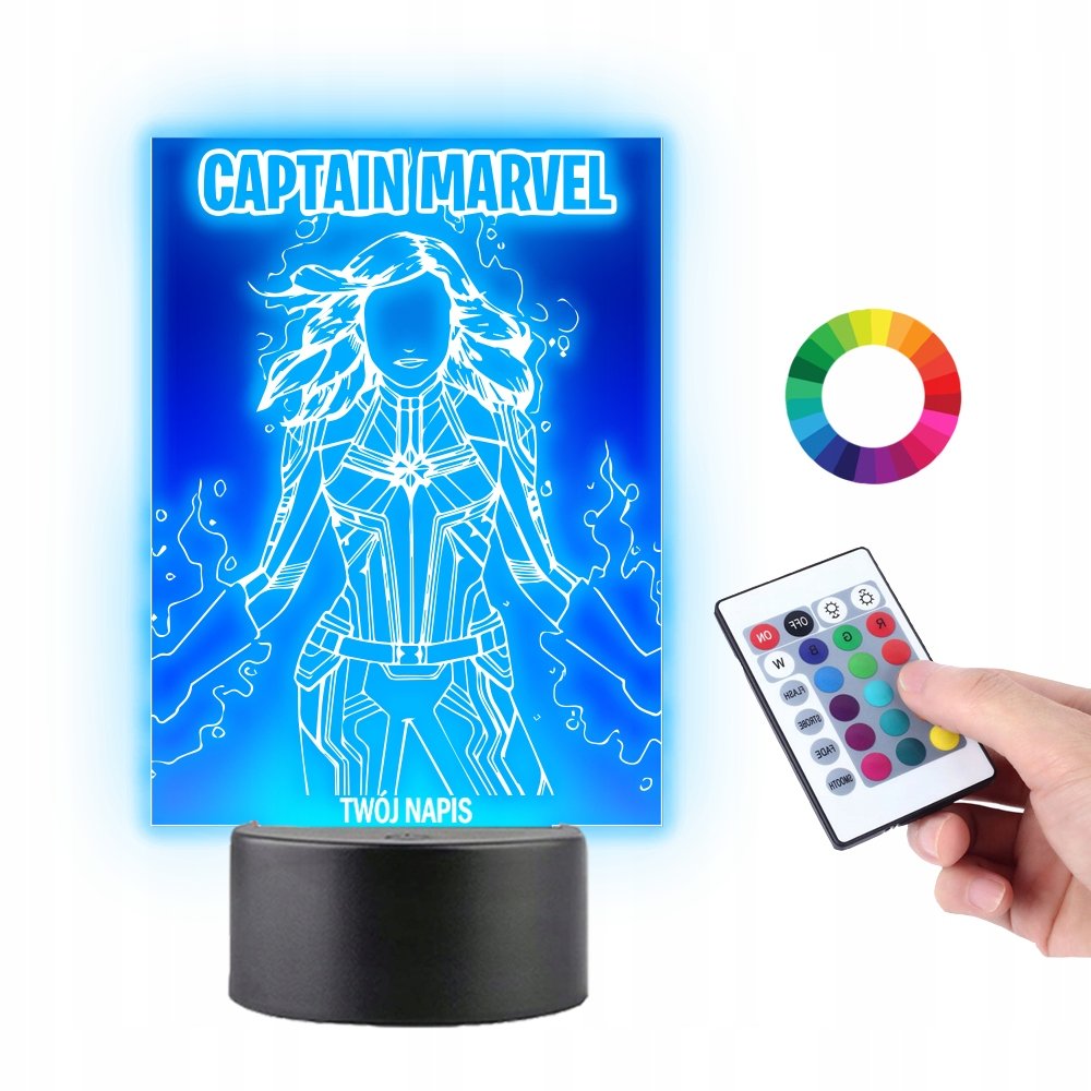 Lampka na Biurko Statuetka 3D Captain Marvel Film