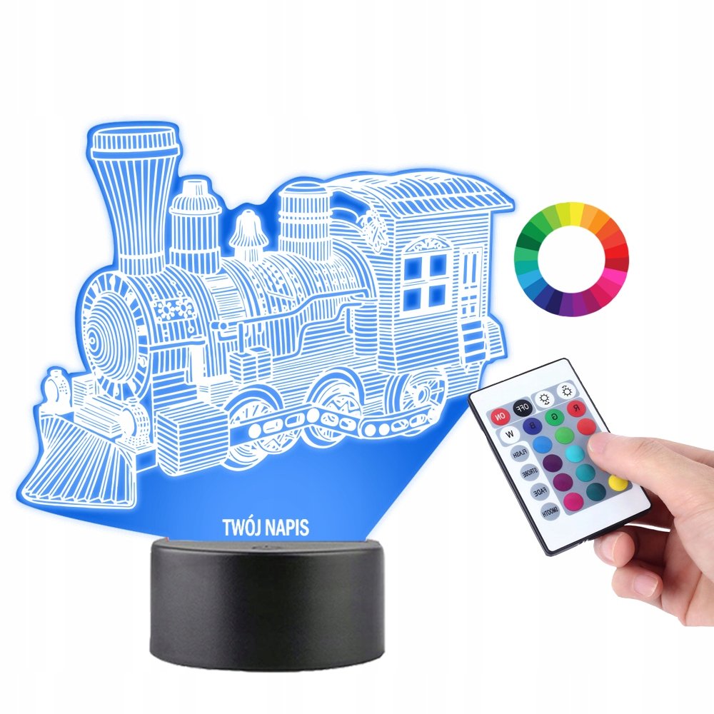 Lampka na Biurko Statuetka 3D Ciuchcia Pociąg