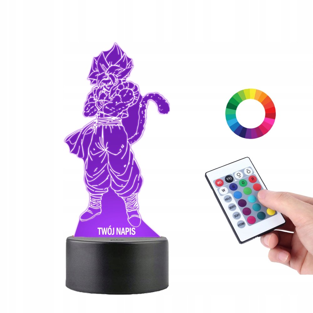 Lampka na Biurko Statuetka 3D Dragon Ball Goku SSJ