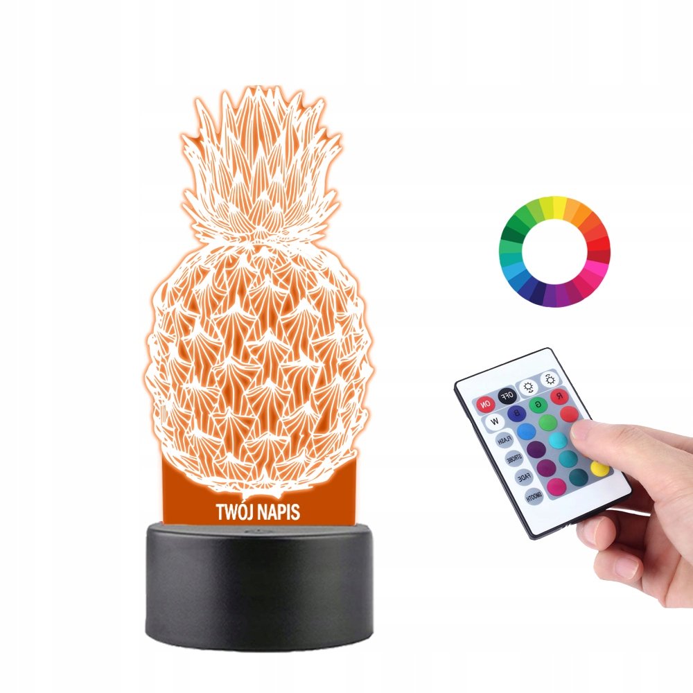 Lampka na Biurko Statuetka 3D Ananas Owoc Prezent