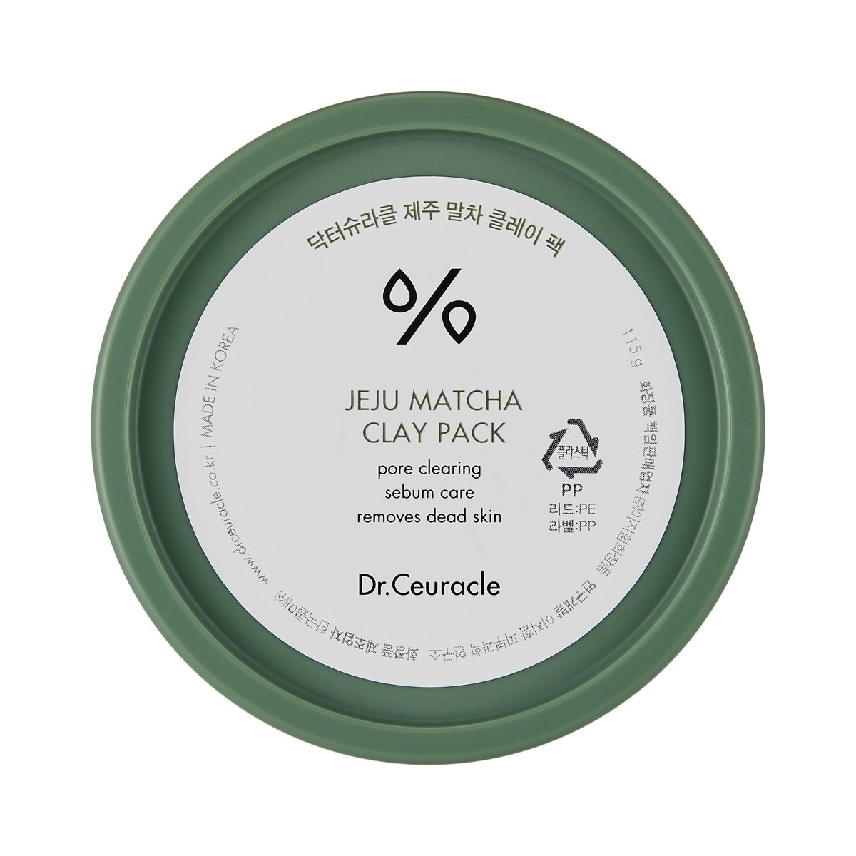 Dr Ceuracle Dr Ceuracle Jeju Matcha Clay Pack Maska typu wash-off na bazie glinki i ekstraktu z zielonej herbaty 115 g